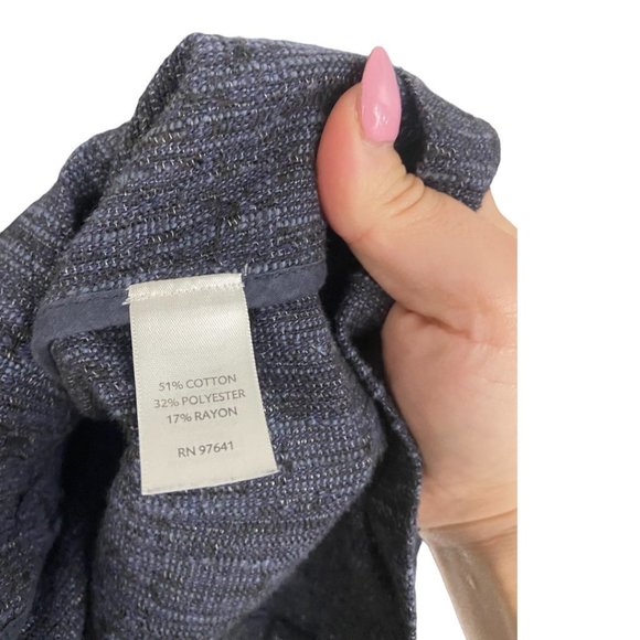 J Jill Blue Tweed Button Up Blazer Jacket Small - Picture 5 of 6